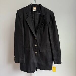 HB Vintage Linen Blazer‎ Jacket Womens Size 6 Made in USA Career NWT